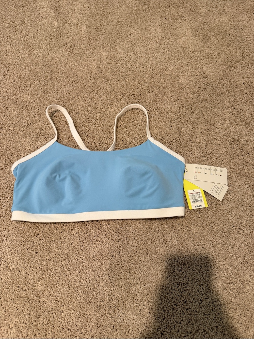 a new day NWT Light Blue & White Padded Bralette Sports Bra